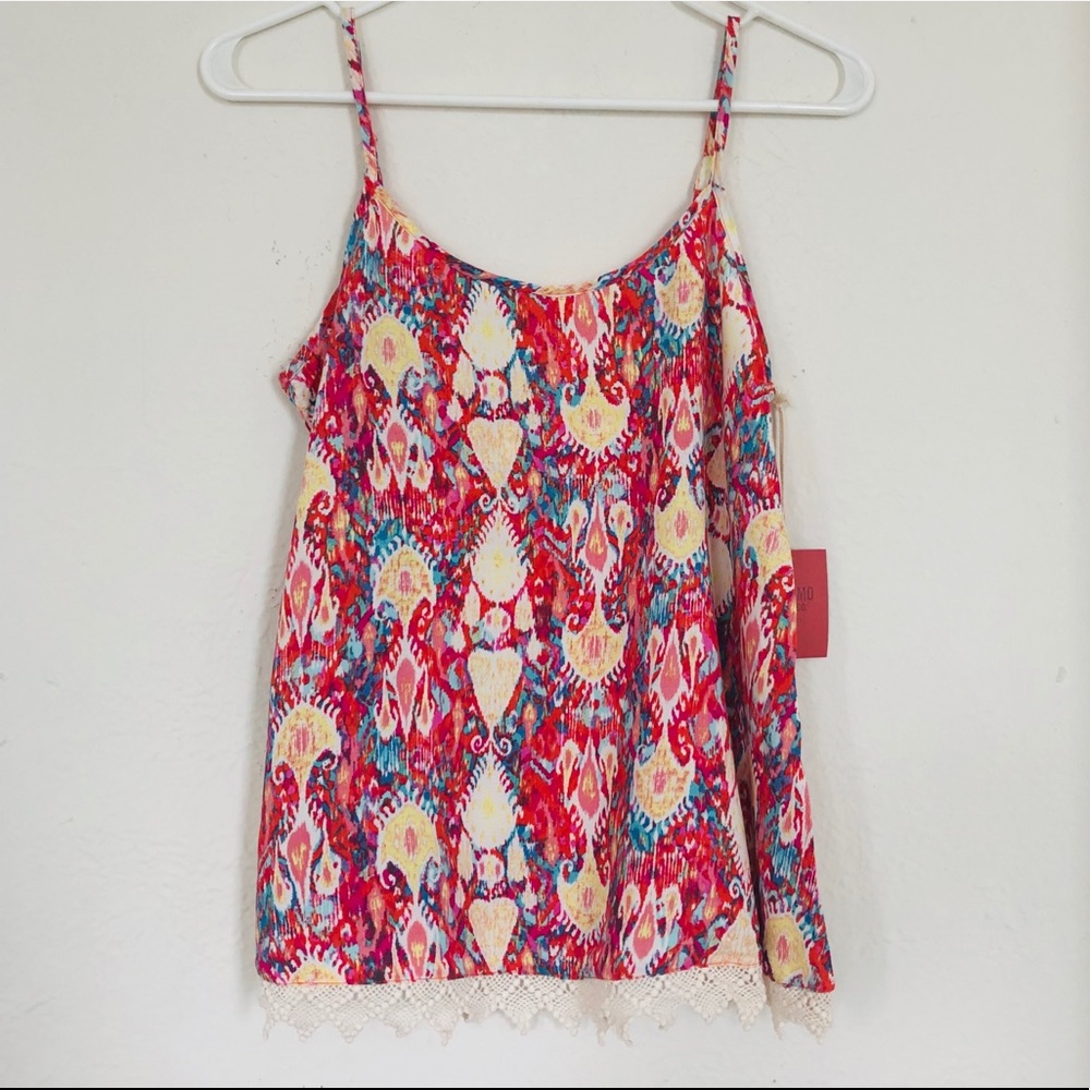 NWT | Mossimo Colorful Crochet Trim Tank Top